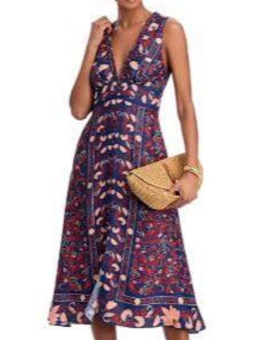 NWOT FARM Rio Boho Floral Scarf Print Midi Dress